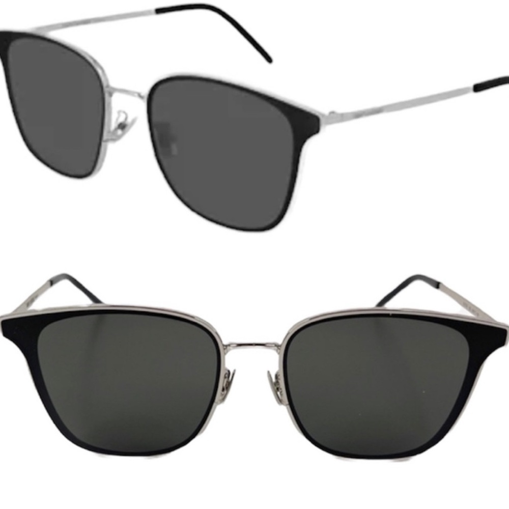 SAINT LAURENT SL 272/K Silver Grey Square Flat Sunglasses NEW - Picture 8 of 15